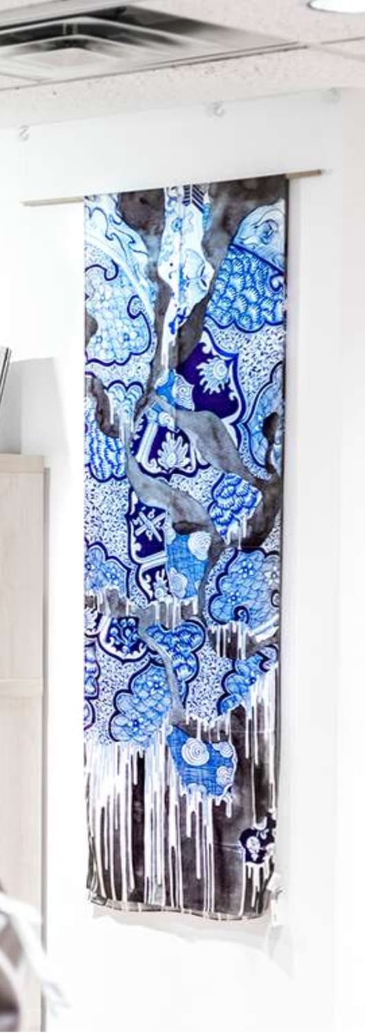 Hand painting luxury silk scarf original artwork