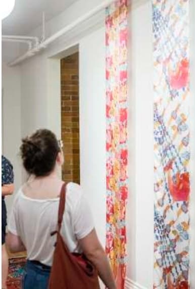 Luxury silk scarf finishing touches and quality control