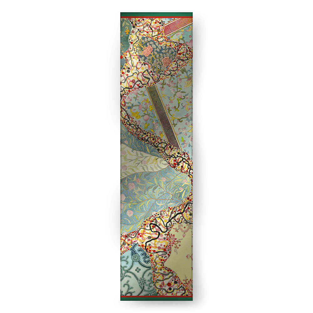 Arboreal Reverie 2 - Long Silk Scarf & Shawl | Hand-Painted Mulberry Silk Wrap - luxury long silk scarf | hand-painted mulberry silk scarf