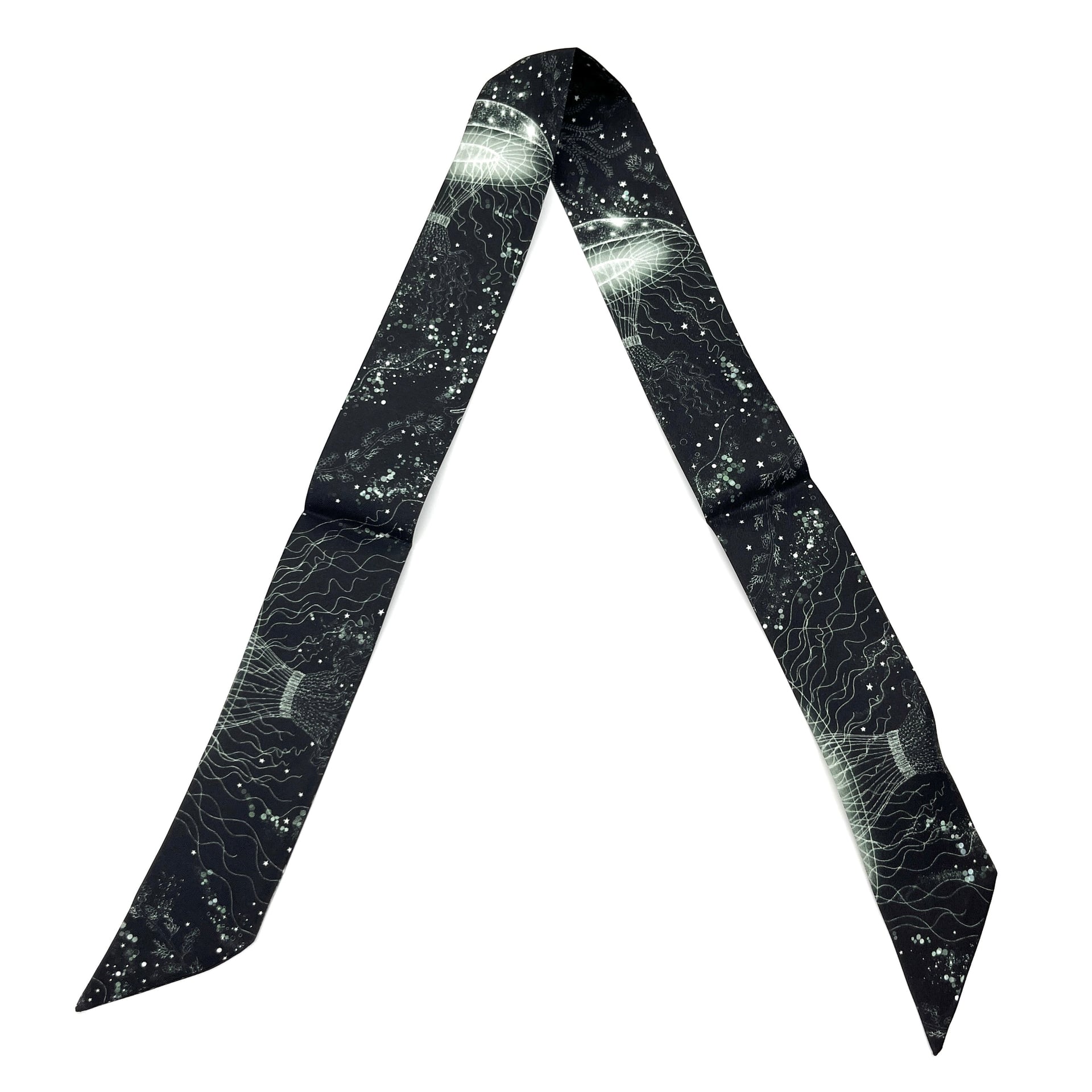 Cosmic Jelly - Double-Layer Silk Skinny Scarf & Hair Ribbon | Bag Accessory